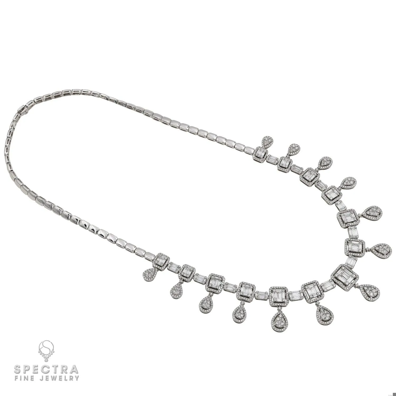 Spectra Fine Jewelry Invisibly-set Diamond Fringe Collar Necklace