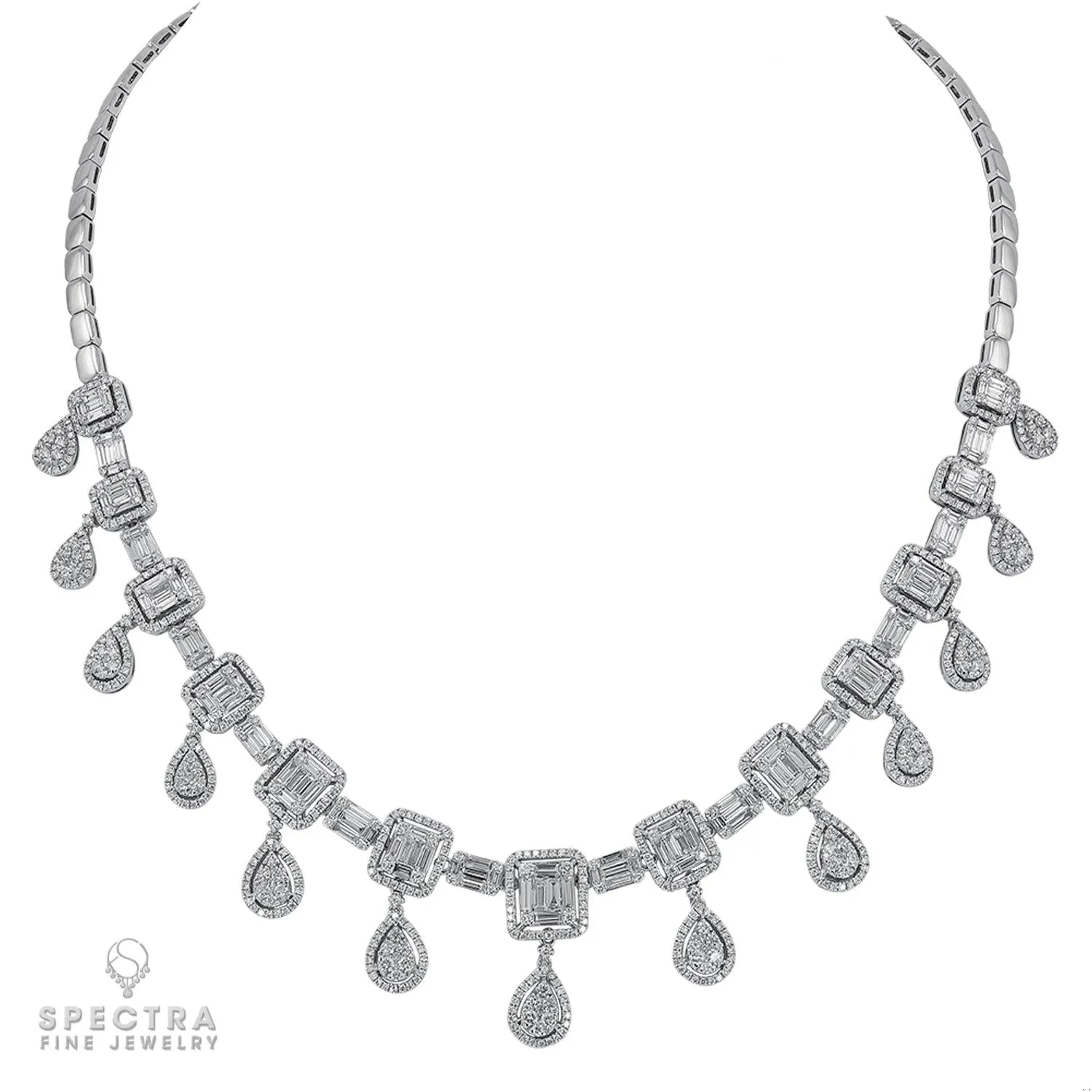Spectra Fine Jewelry Invisibly-set Diamond Fringe Collar Necklace