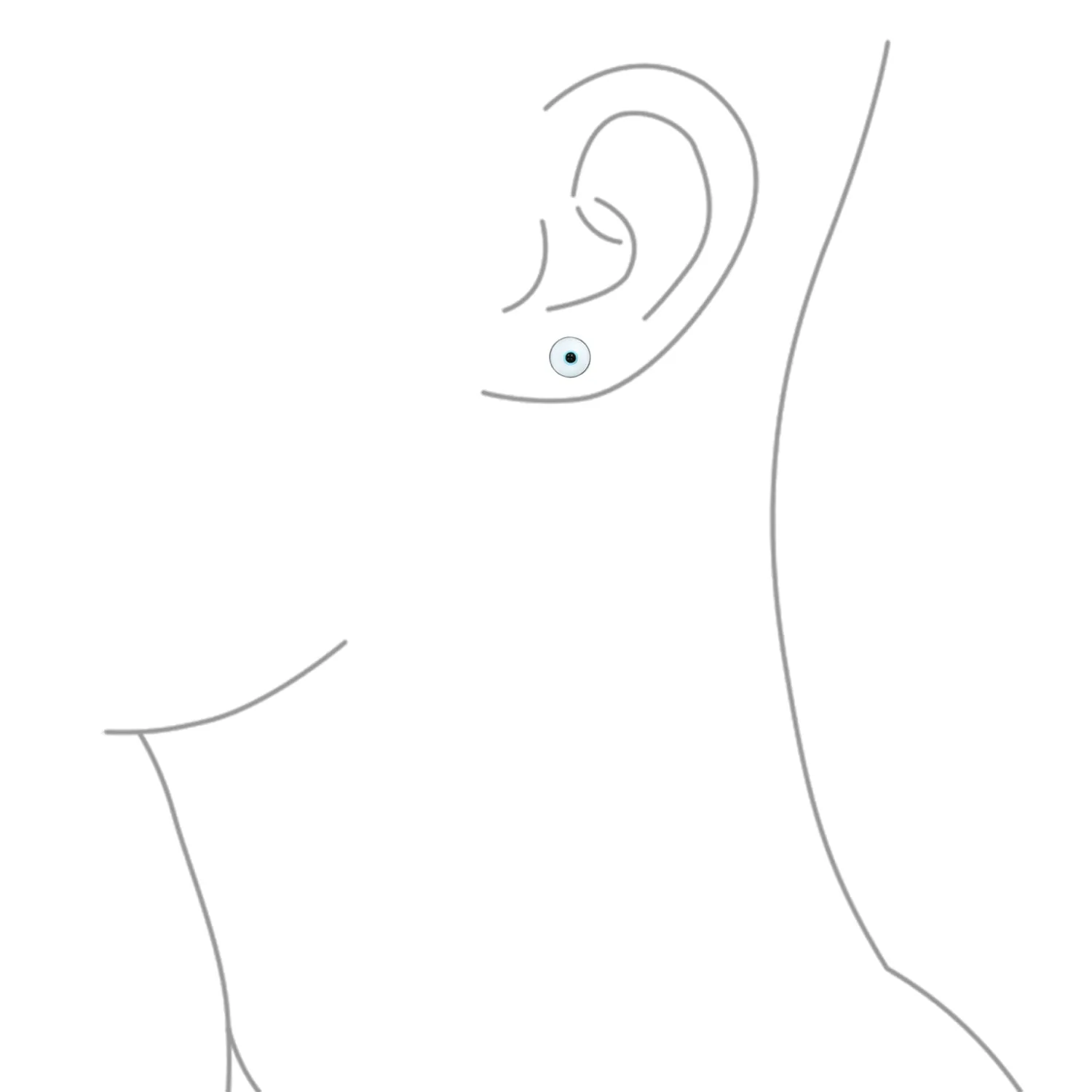 Spiritual Protection Evil Eye Stud Earrings Murano Glass Sterling Silver 9MM