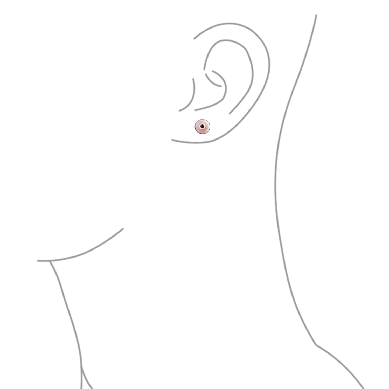 Spiritual Protection Evil Eye Stud Earrings Murano Glass Sterling Silver 9MM