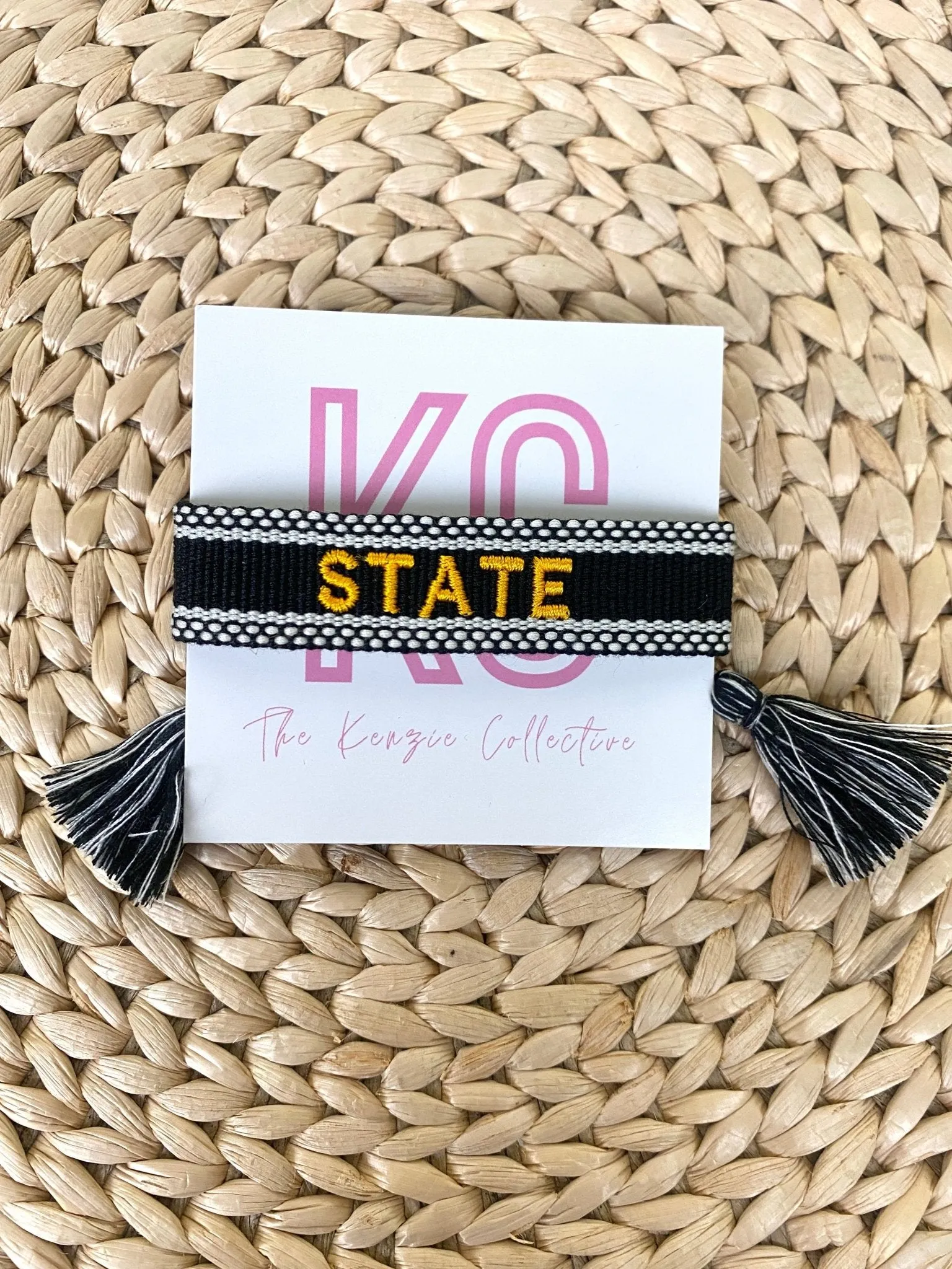 STATE solid tassel bracelet black