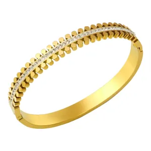 Stereoscopic Zircon Inlaid Bracelet Luxury Double Row Round Nail Design Bracelet