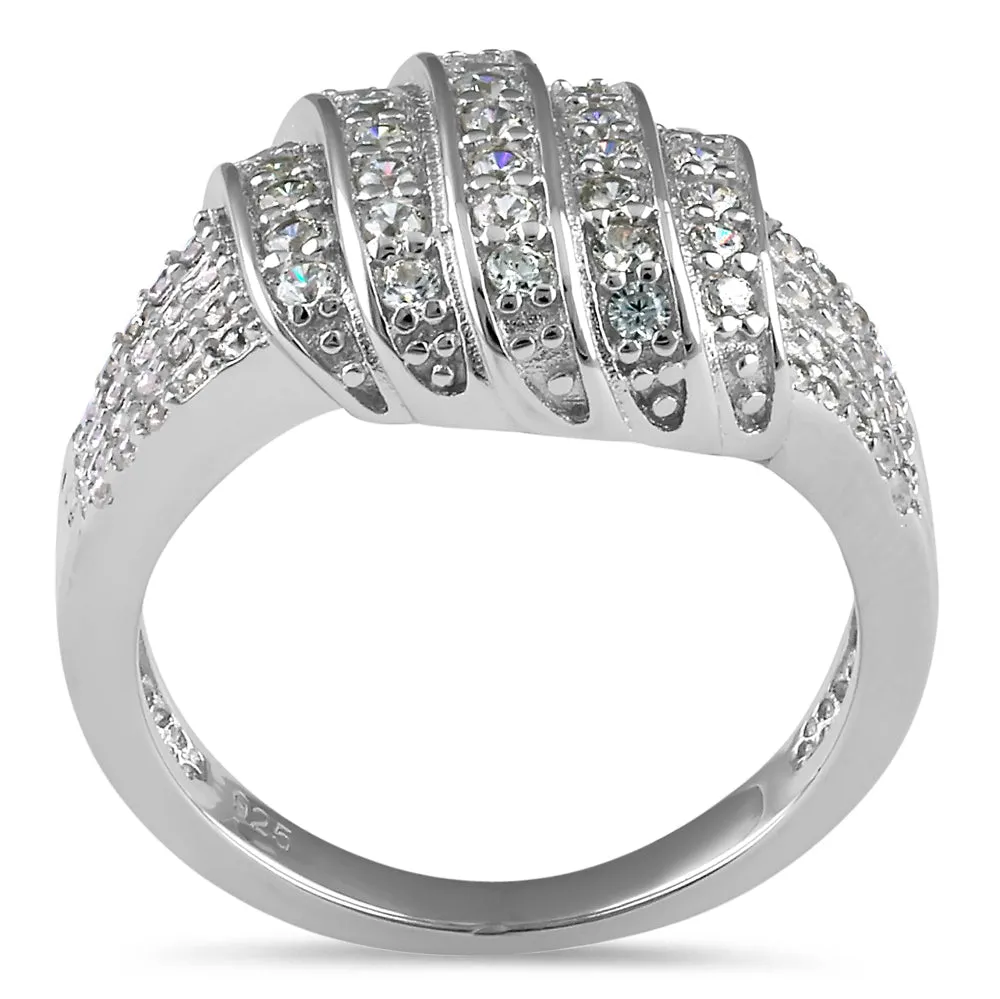 Sterling Silver Elegant Pave Ring