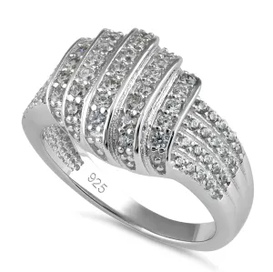 Sterling Silver Elegant Pave Ring