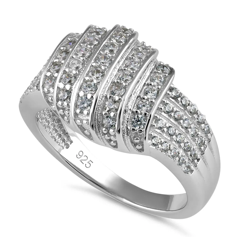 Sterling Silver Elegant Pave Ring