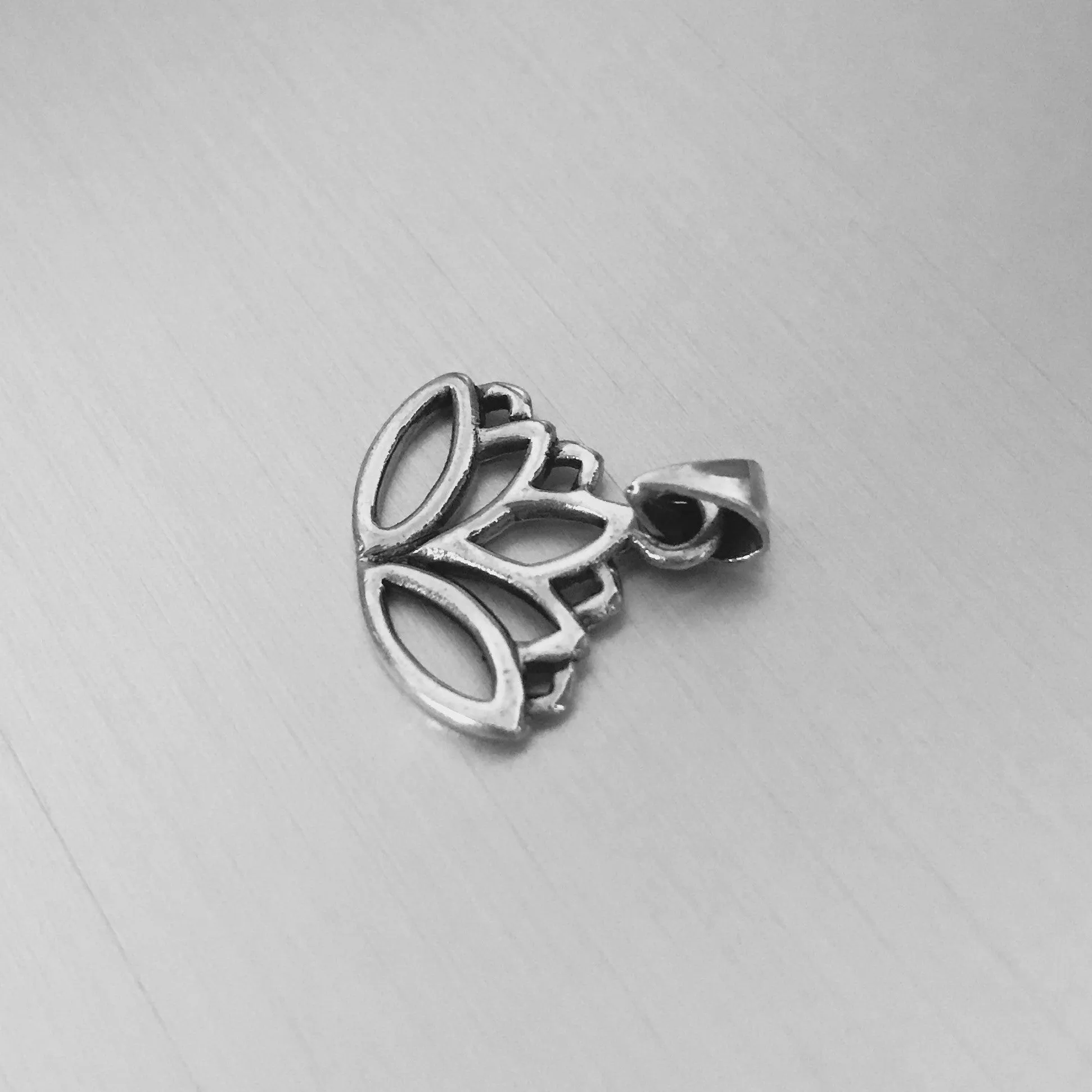 Sterling Silver Lotus Flower Pendant, Yoga Jewelry