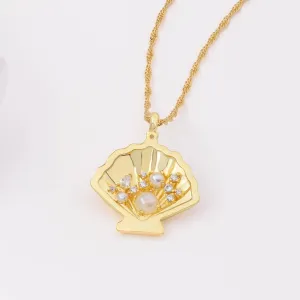 Sundaze Shell Gold Necklace