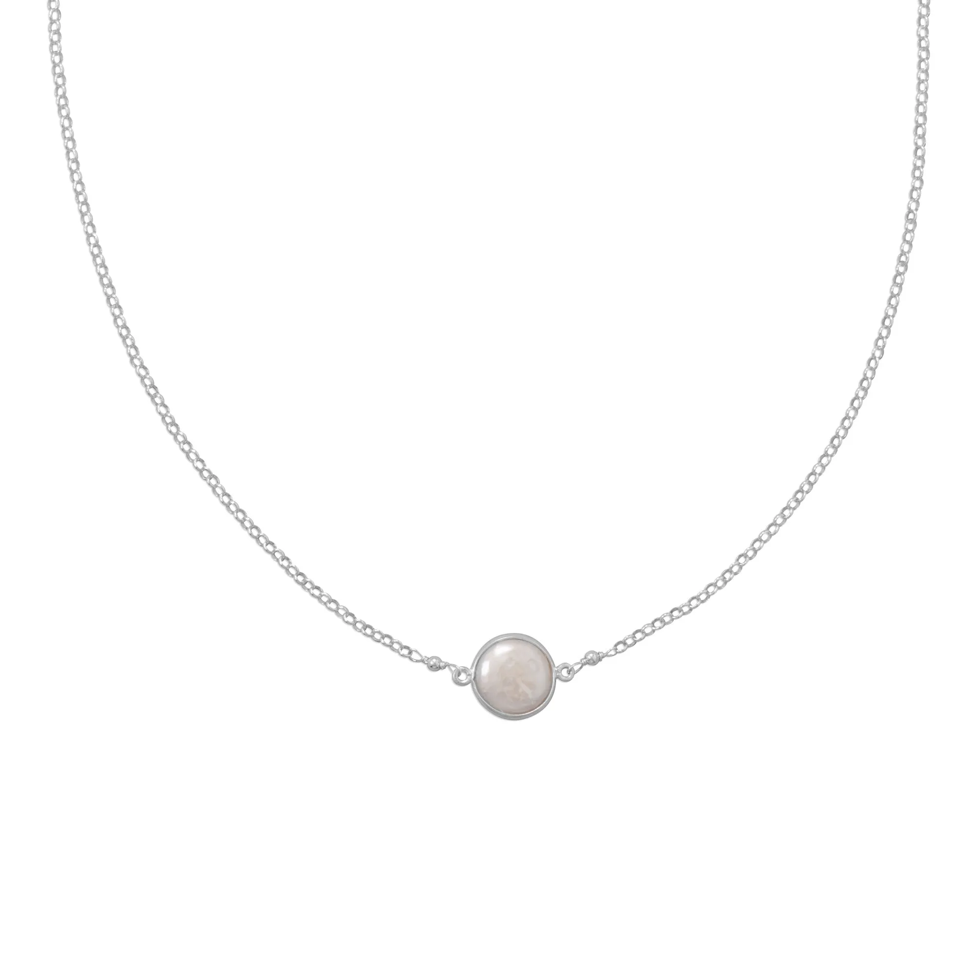 Sweet Simplicity! Cultured Freshwater Coin Pearl Necklace