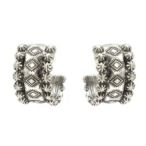 The Concho Stamped Fashion Hoop Earrings