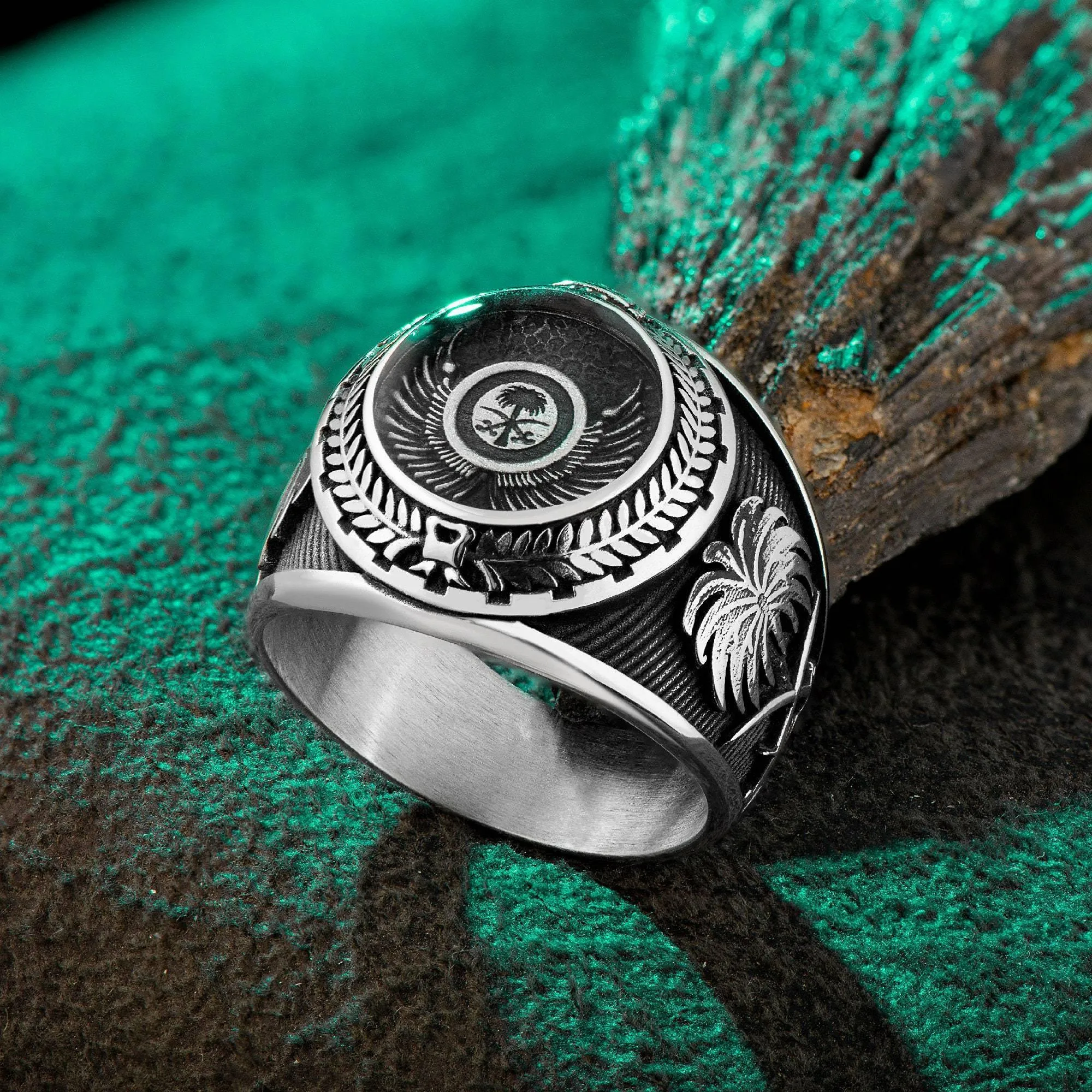 The Royal Saudi Air Forces Ring, Military Rings with Gemstone