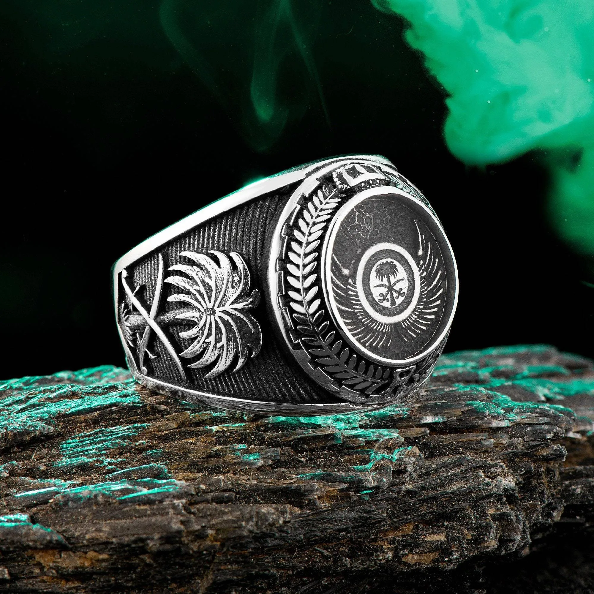 The Royal Saudi Air Forces Ring, Military Rings with Gemstone