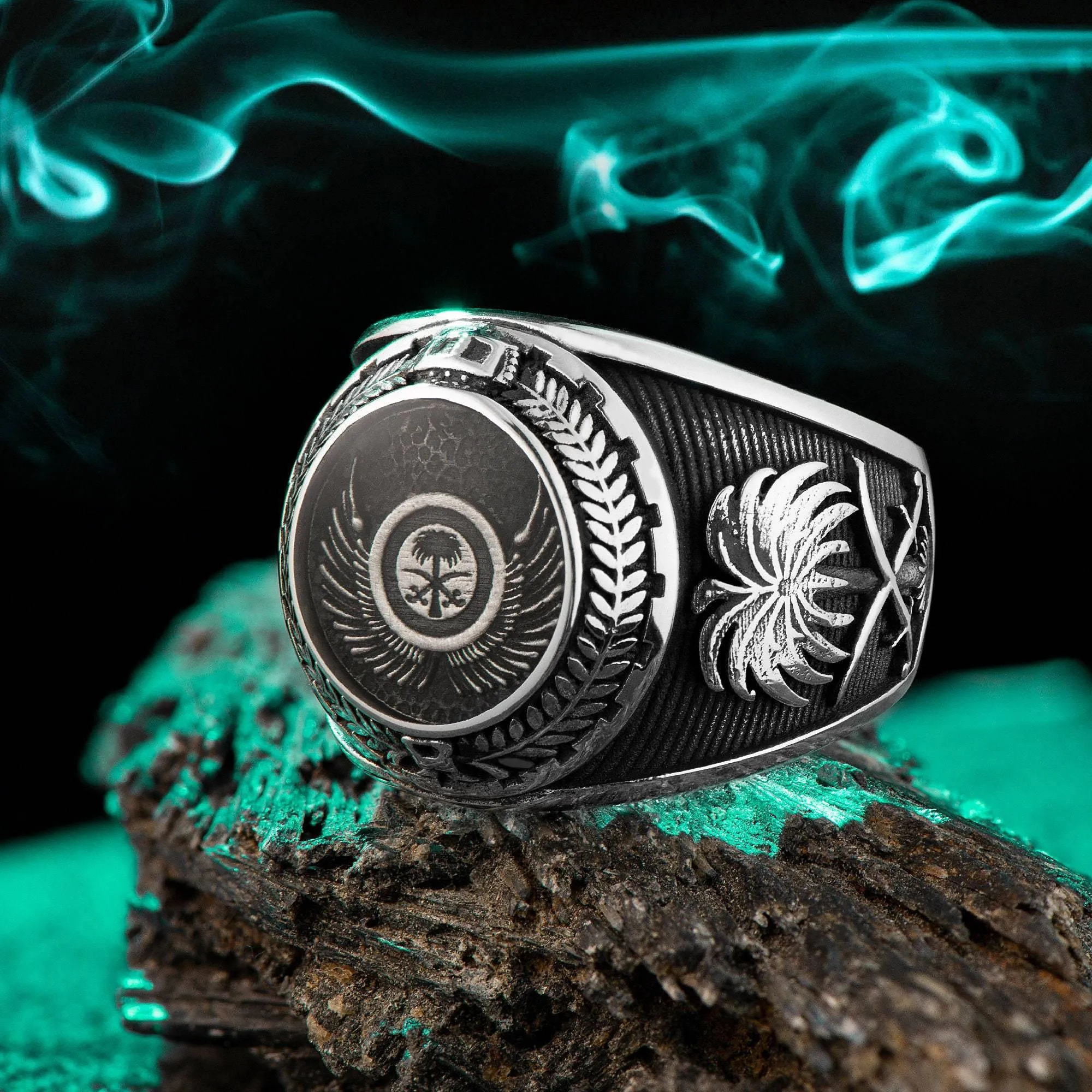 The Royal Saudi Air Forces Ring, Military Rings with Gemstone