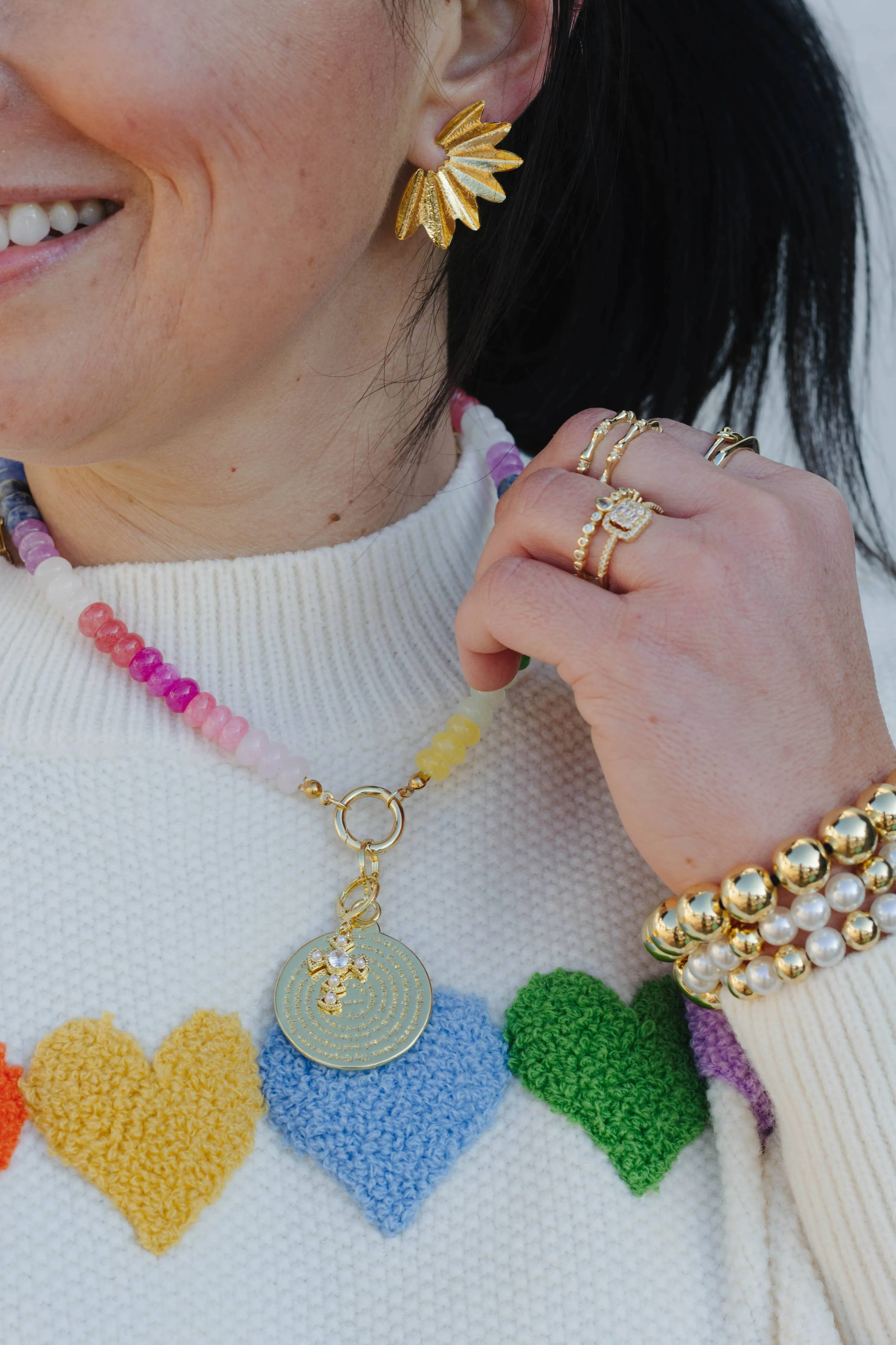 Treasure Jewels | Rainbow Blessings Gemstone Charm Necklace