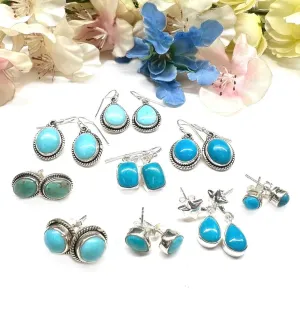 Turquoise Earrings in Silver