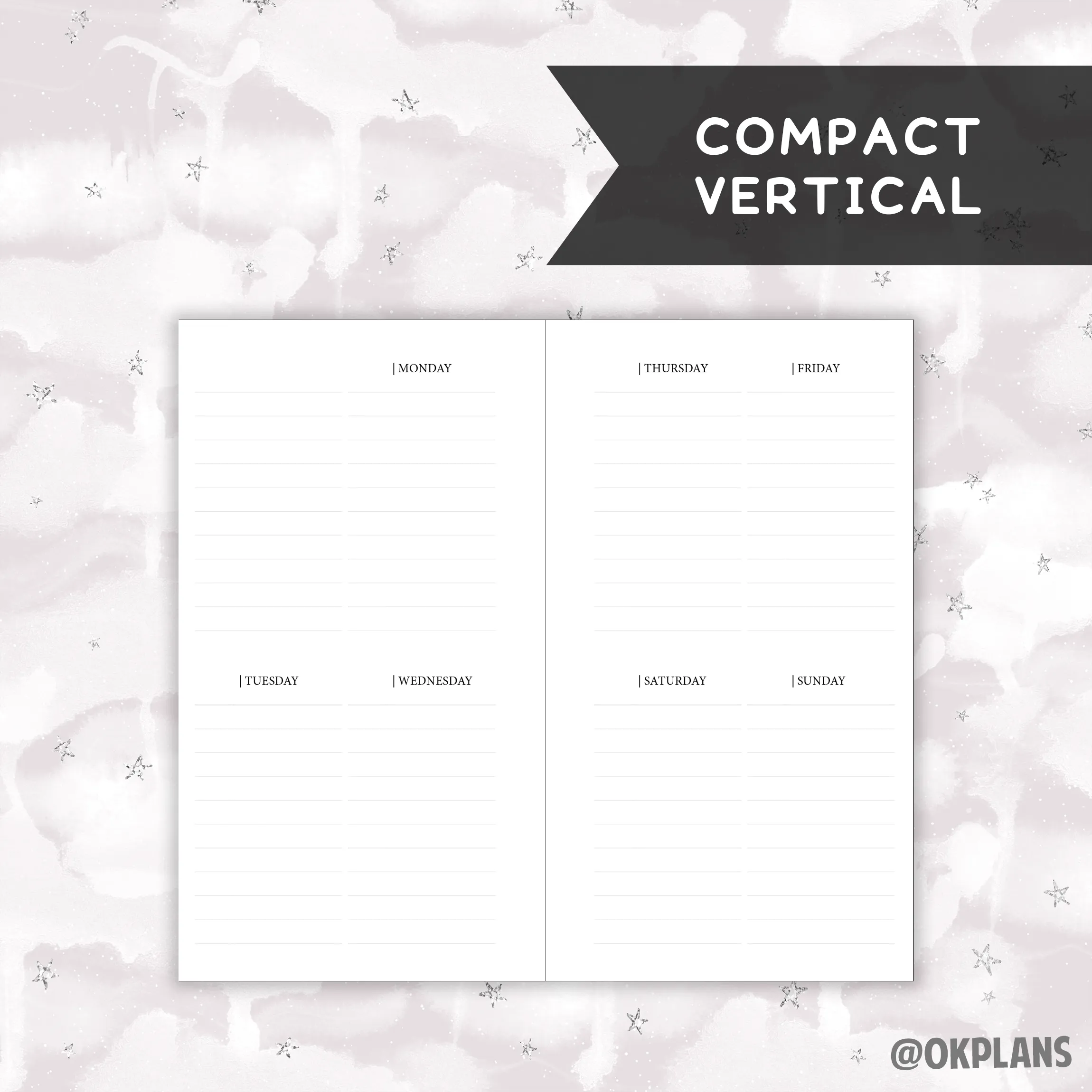 *UNDATED* Personal Weekly Planner - Pick Weekly Option