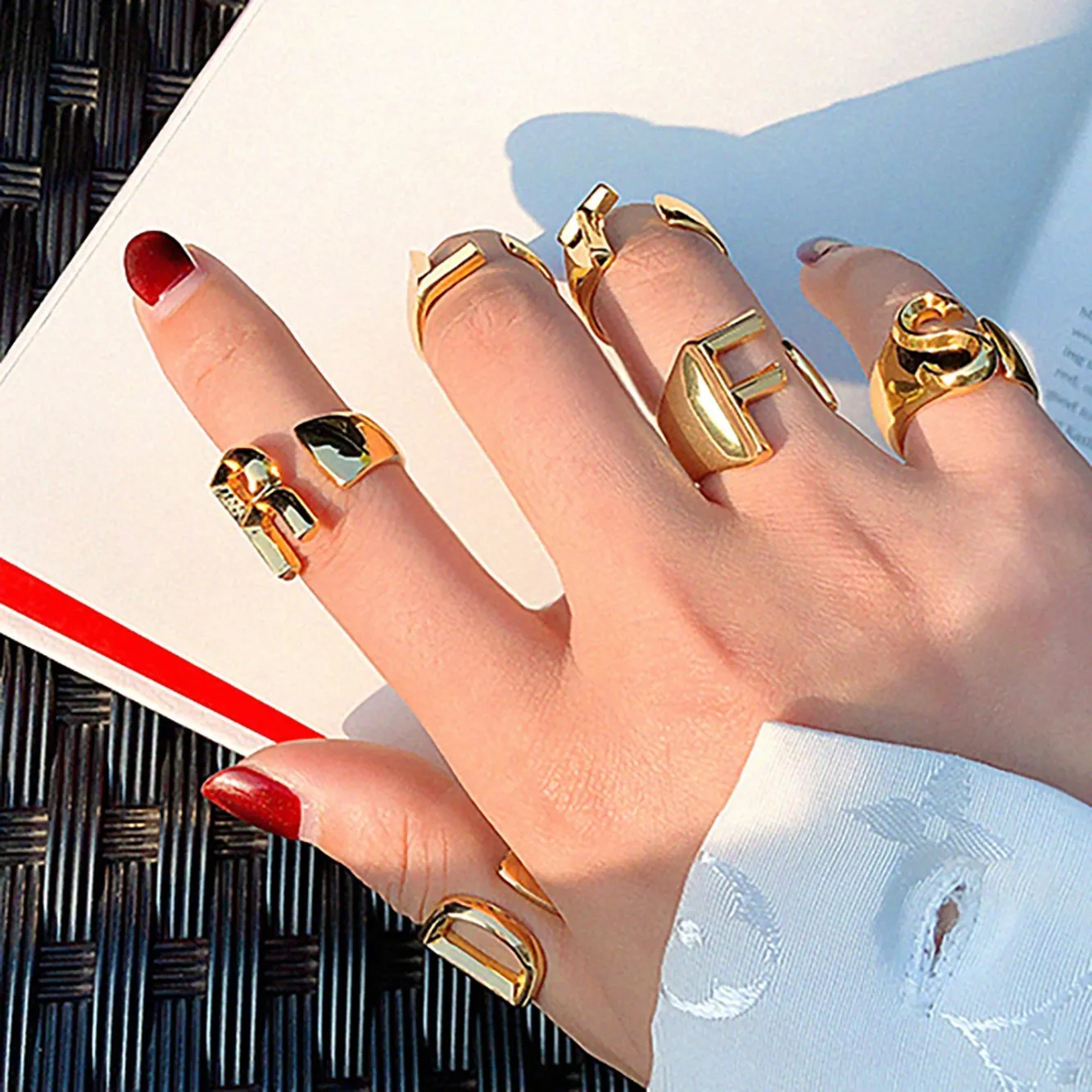 Up Close And Personal Initial Rings