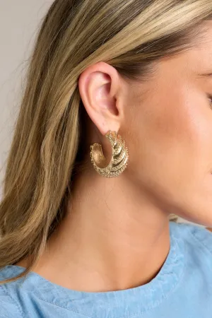 Upscale Energy Gold Hoop Earrings