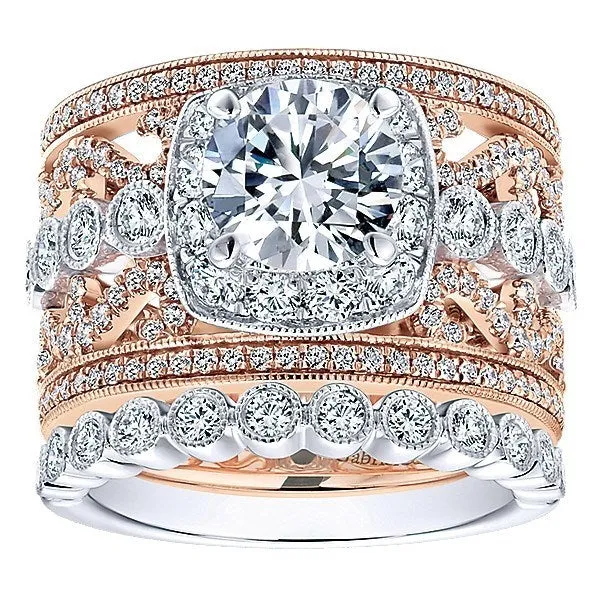 Vintage Multi-Band Diamond Ring 1.14 Cttw 14K Gold  319A
