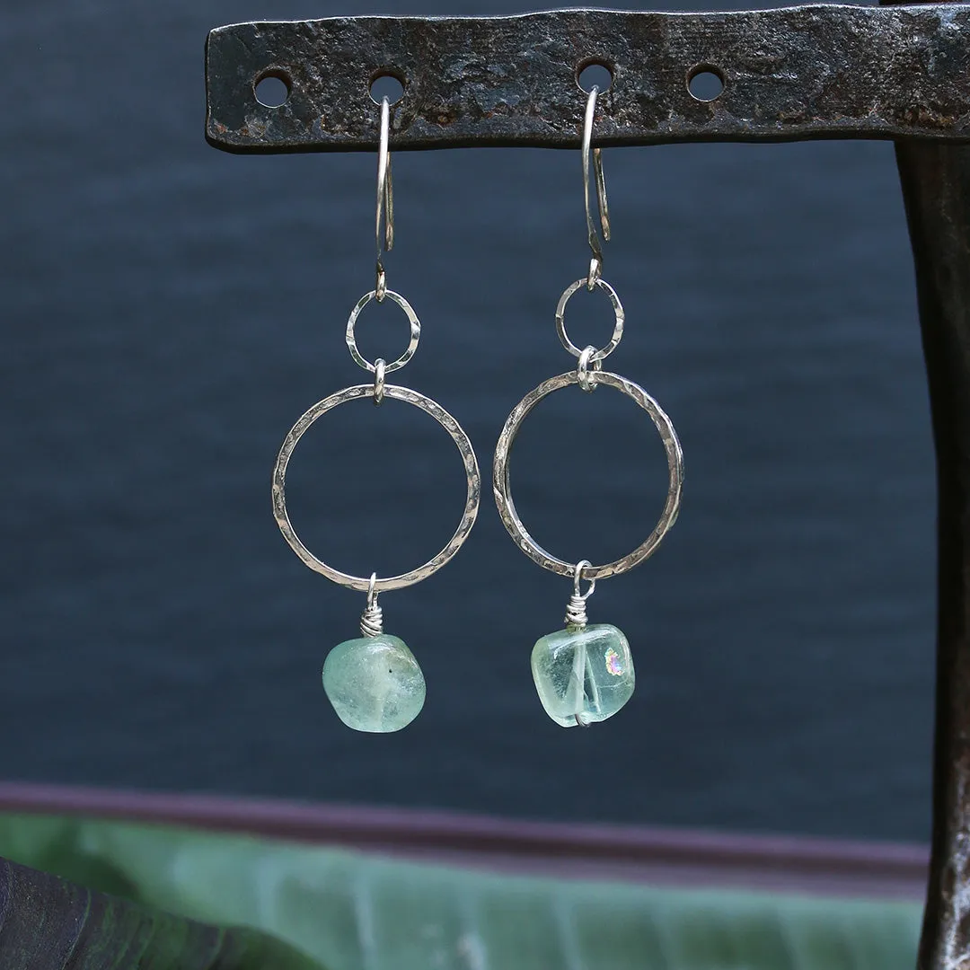 Waterdrops - Natural Aquamarine Sterling Silver Earrings
