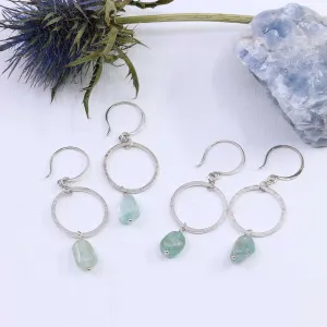 Waterdrops - Natural Aquamarine Sterling Silver Earrings