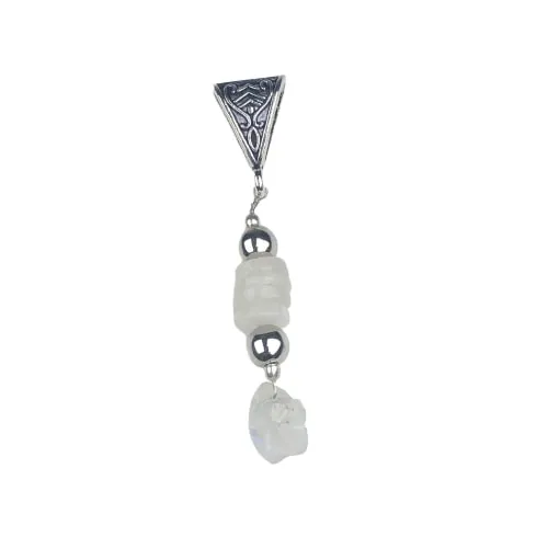White Blue Flash Moonstone Healing Pendant for Women and Girls