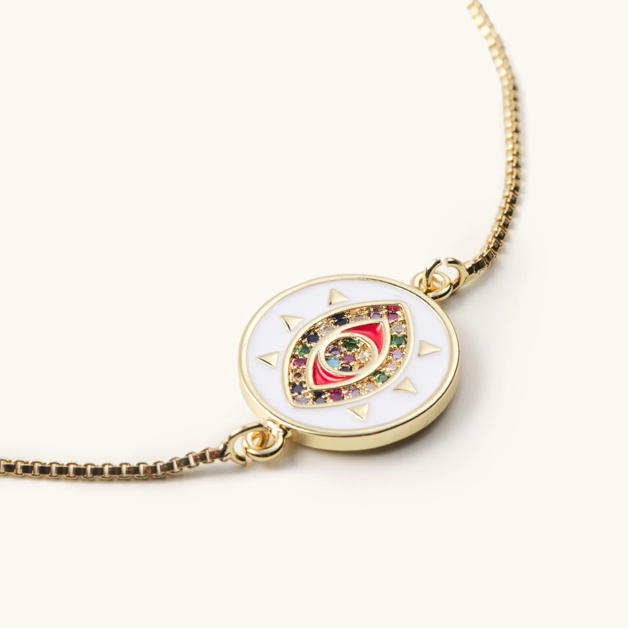 White Eye Slider Bracelet