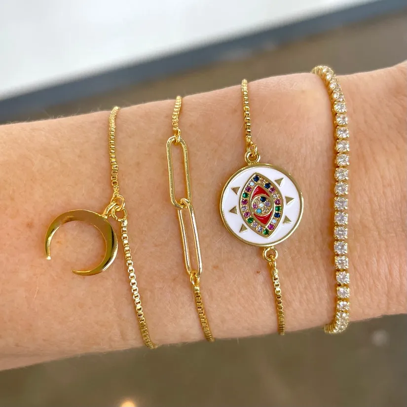 White Eye Slider Bracelet
