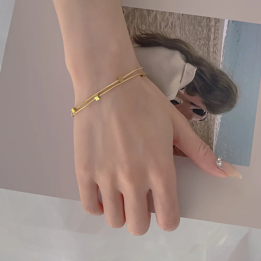Women Dainty Gold Layered Bracelets