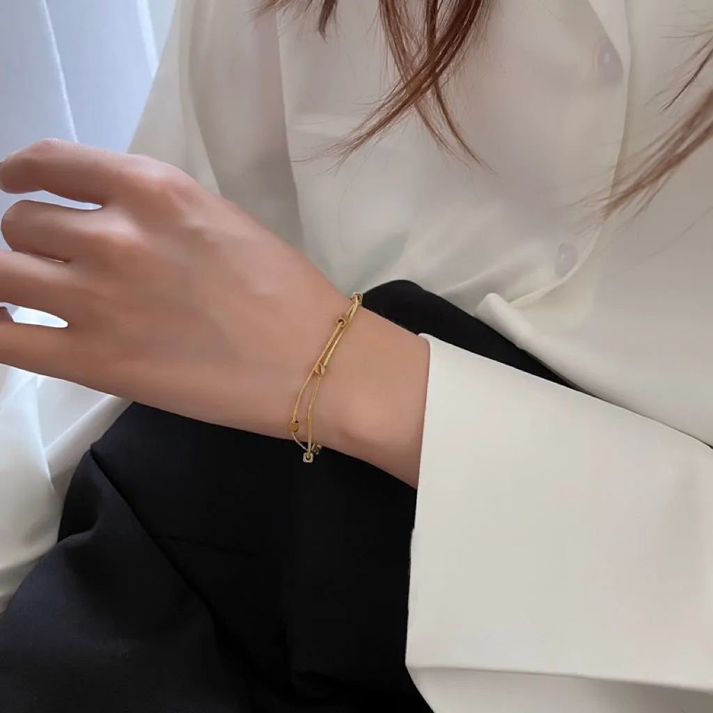 Women Dainty Gold Layered Bracelets