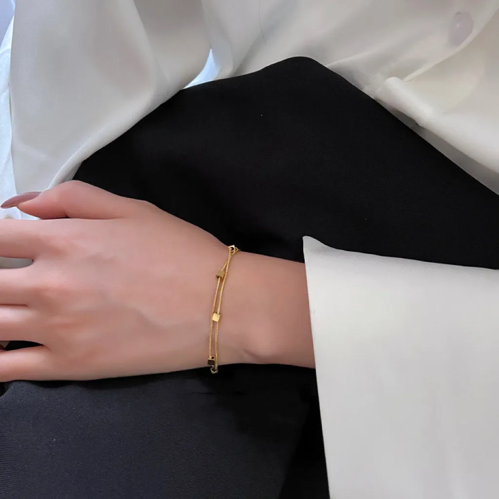 Women Dainty Gold Layered Bracelets