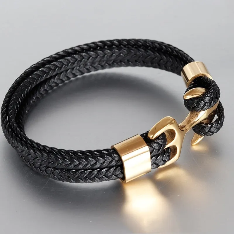 Woven Anchor Leather Bracelet Rope Bracelet