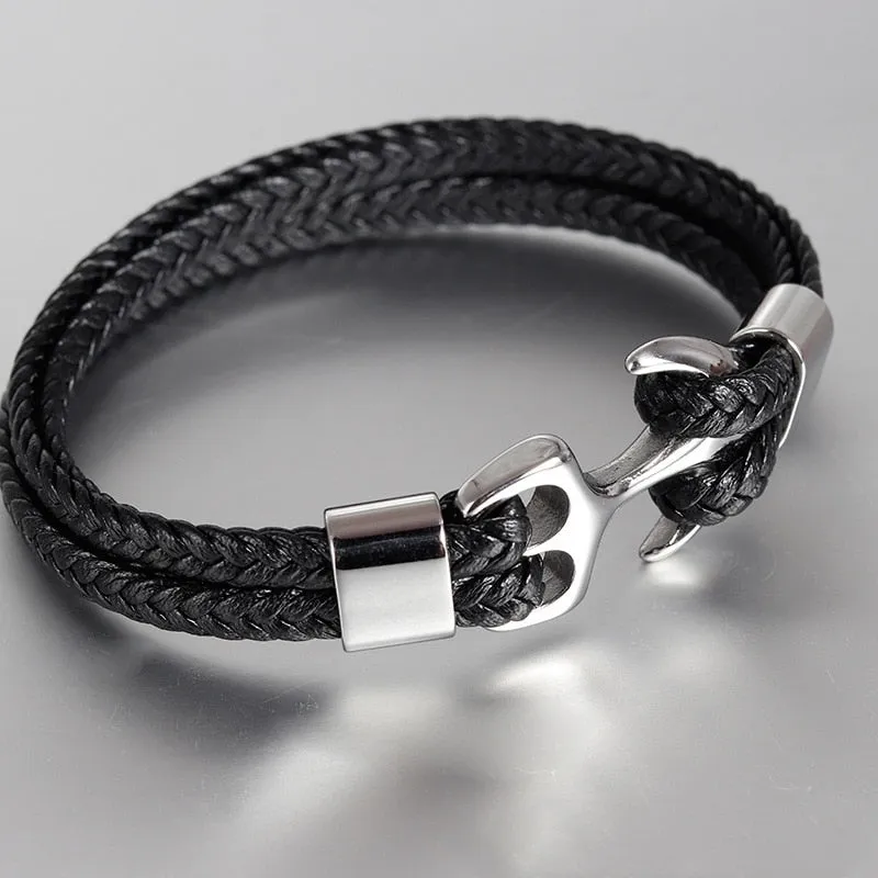 Woven Anchor Leather Bracelet Rope Bracelet
