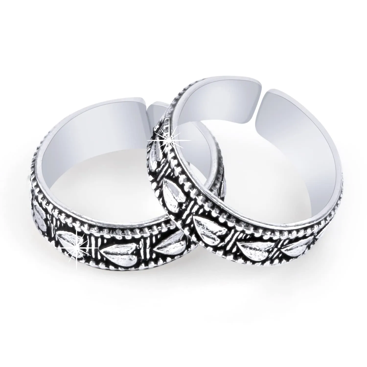 Yellow Chimes Toe Rings for Women | Traditional Silver Oxidised Toe Rings Set for Women | Bichiya for women Combo | Accessories Jewellery for Women | Birthday Gift for Women Anniversary Gift for Wife