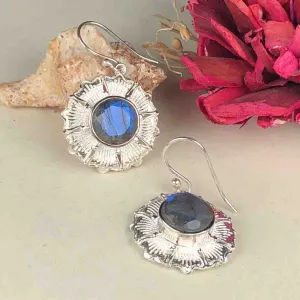 Zhupuk International Latest Design Gemstone Labradorite Earrings for Women and Girls Light Weight Dangle For Every Occasion Nickel-Free Quality ( RITI140 )