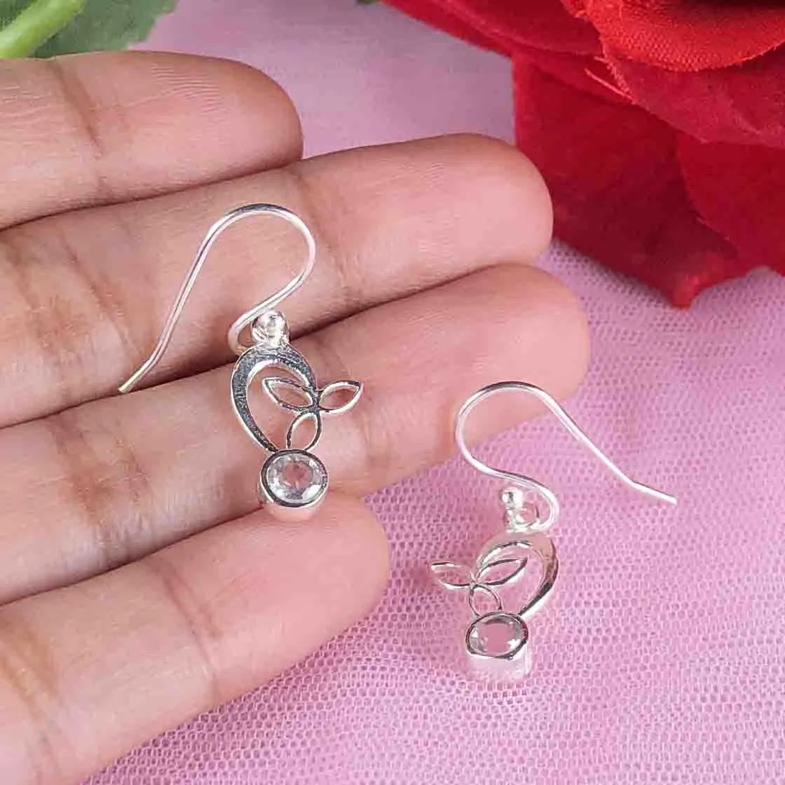 Zhupuk International Latest Stylish Gemstone Clear Quartz Earrings for Women and Girls Light Weight Dangle For Every Occasion Nickel-Free Quality ( RITI165 )
